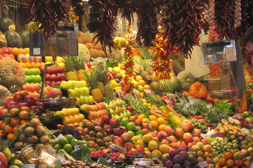 la bocaria market in barcelona, spain