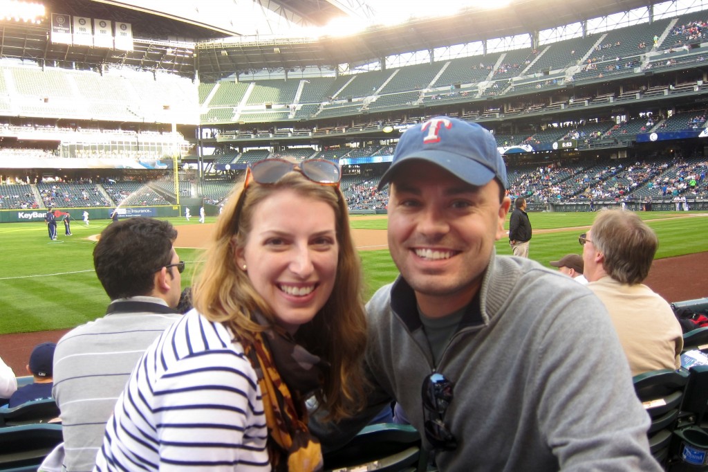 checking out a mariners/rangers game in seattle