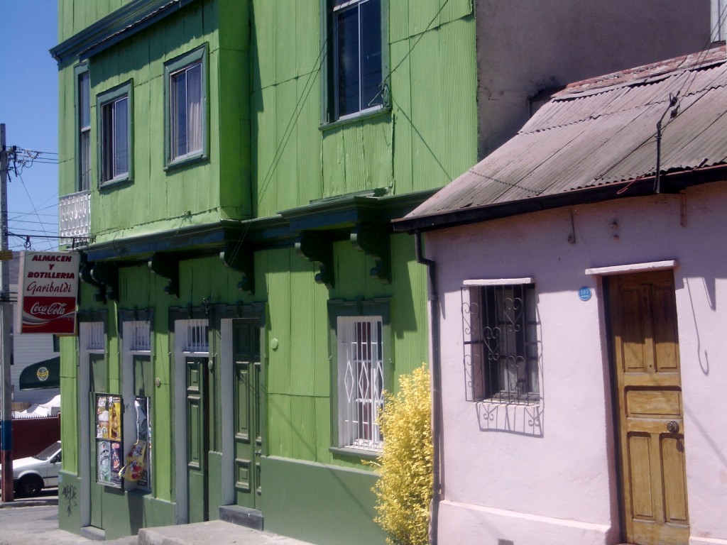 brightly hued buildings of valpo