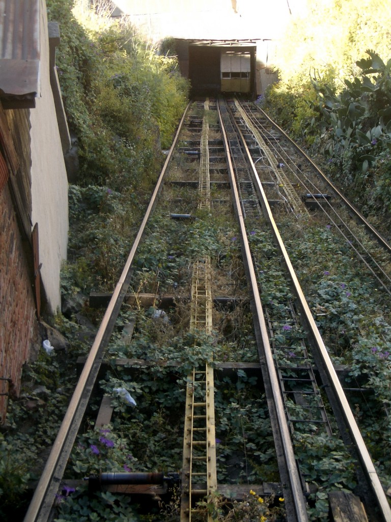 looking up the funicular path