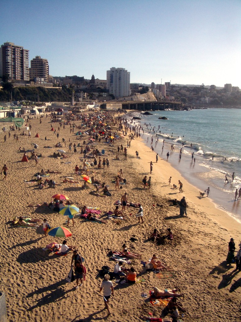 the beach at viña del mar