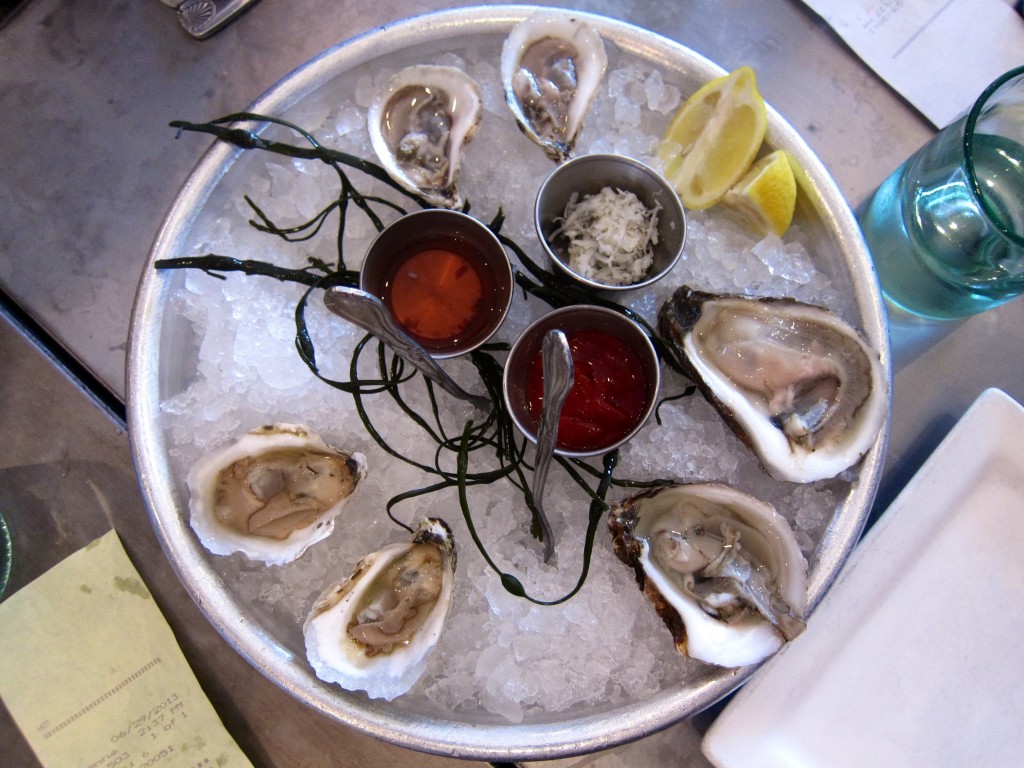 east coast oysters at the blue plate oysterette