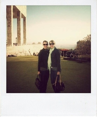 my friend, kate, and i on the lawn at the getty center a few years back