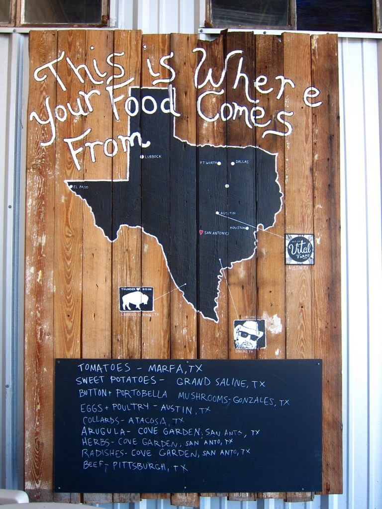 locally-sourced foods at the cove in five points, san antonio