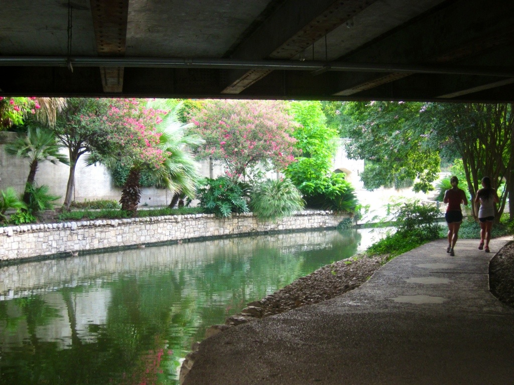 the northern - and more quiet - end of the san antonio riverwalk