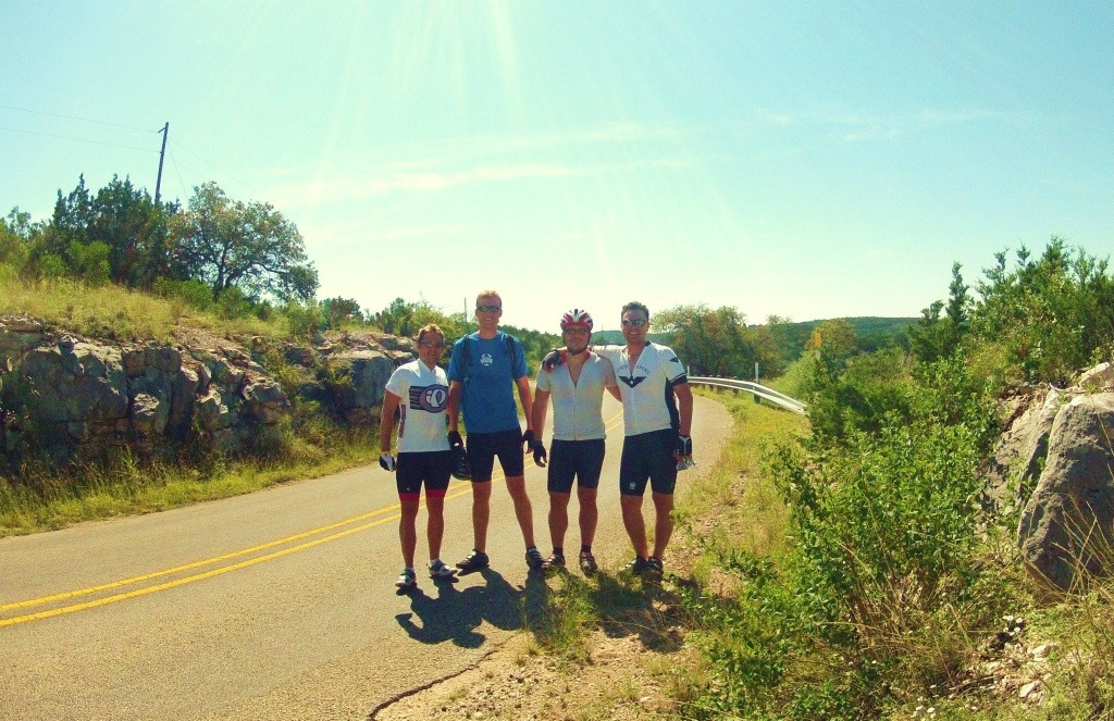 the boys taking a break during biking