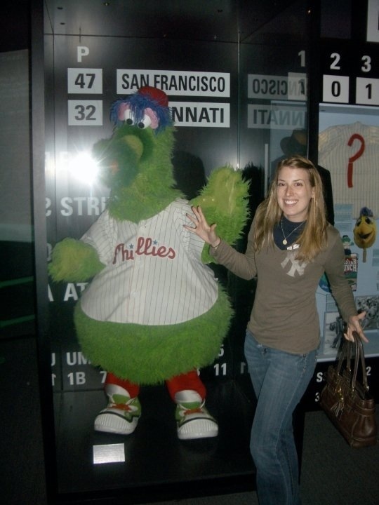 phanatic and me in cooperstown, ny at the baseball hall of fame