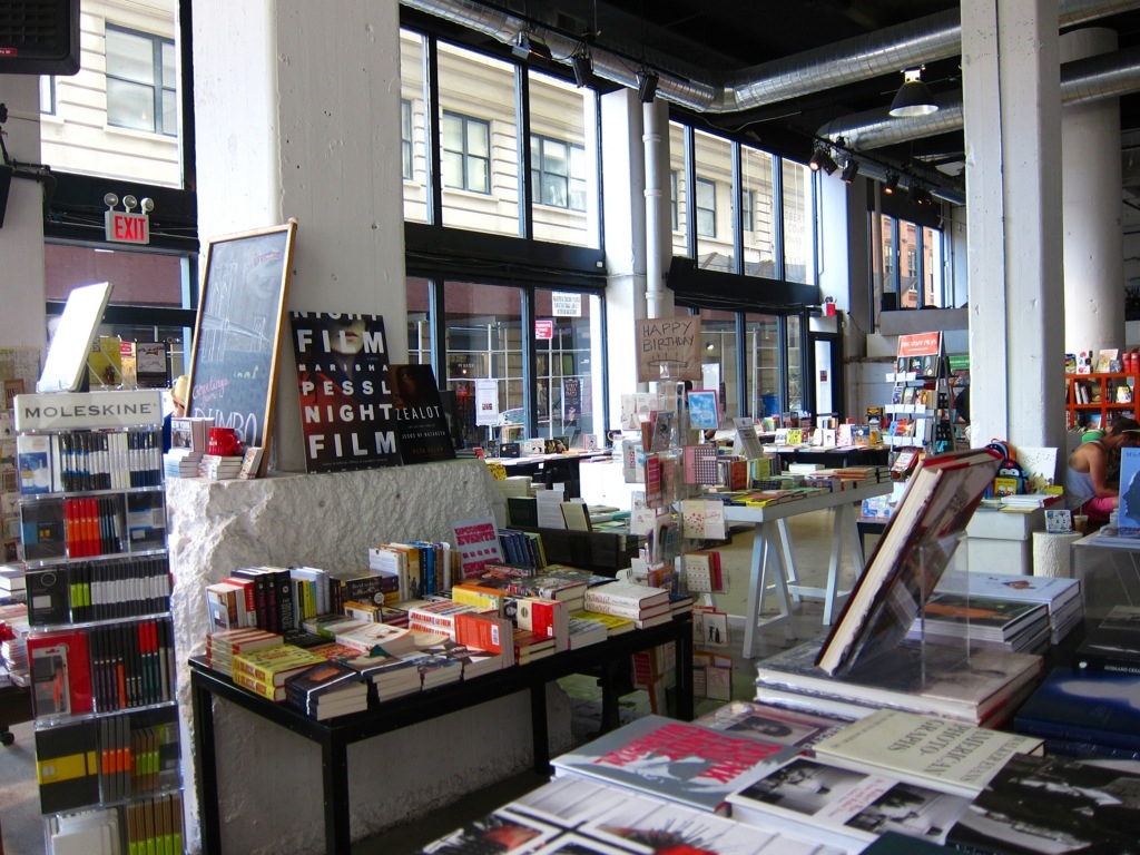 powerHouse books in dumbo, brooklyn, where i purchased "a week at the airport" by alain de botton