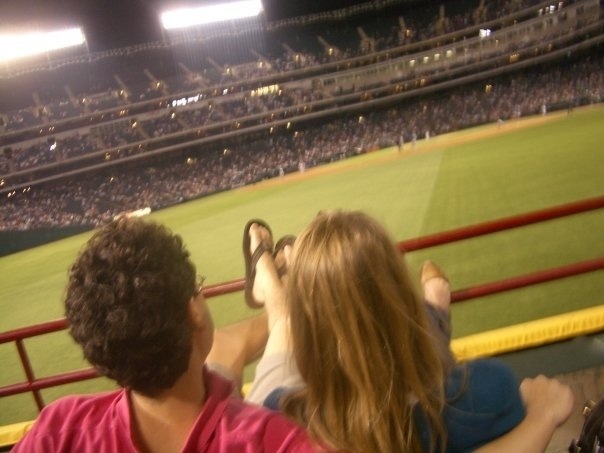 enjoying the game from the bleachers at the rangers ballpark in arlington