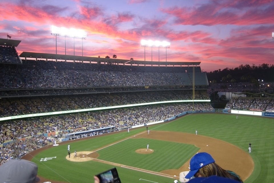 a beautiful night for baseball at chavez ravine in los angeles