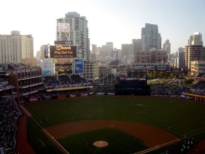 the view of downtown san diego from petco park