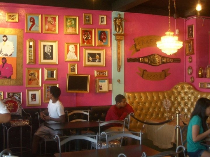 the dining room at lucha libre in san diego - crazy big burritos!