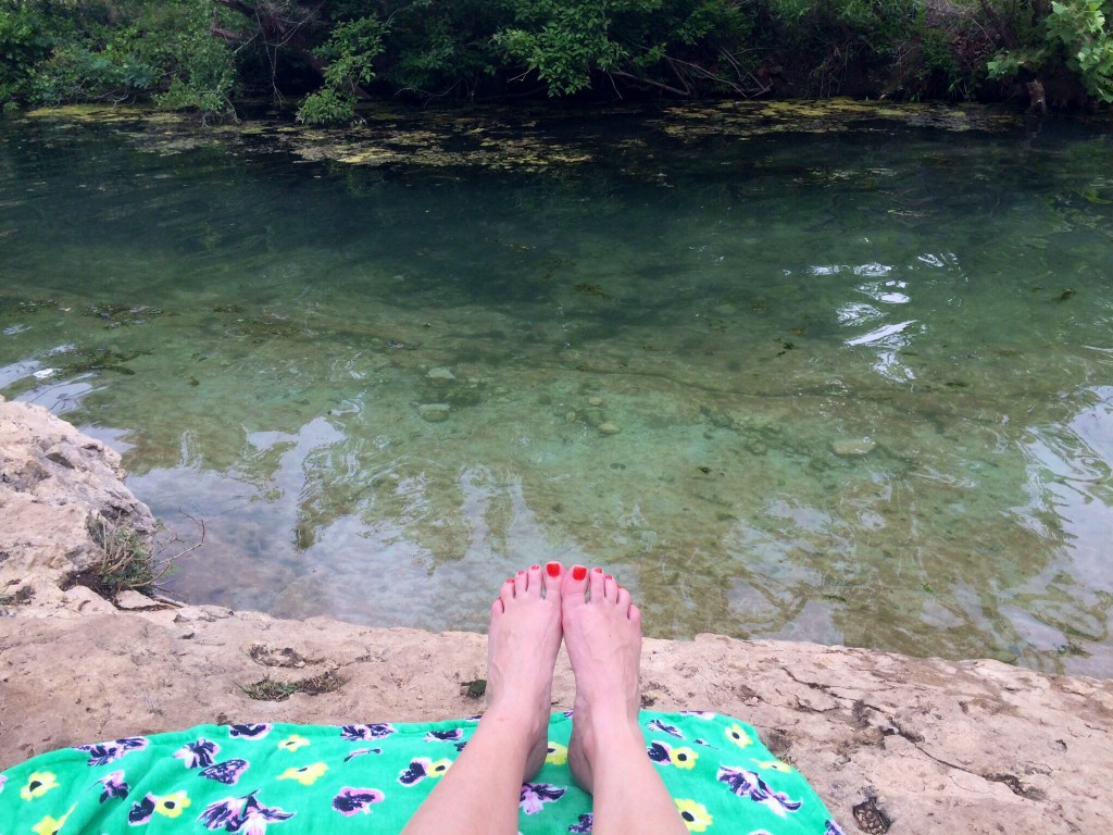 just relaxing at jacob's well in wimberley, texas