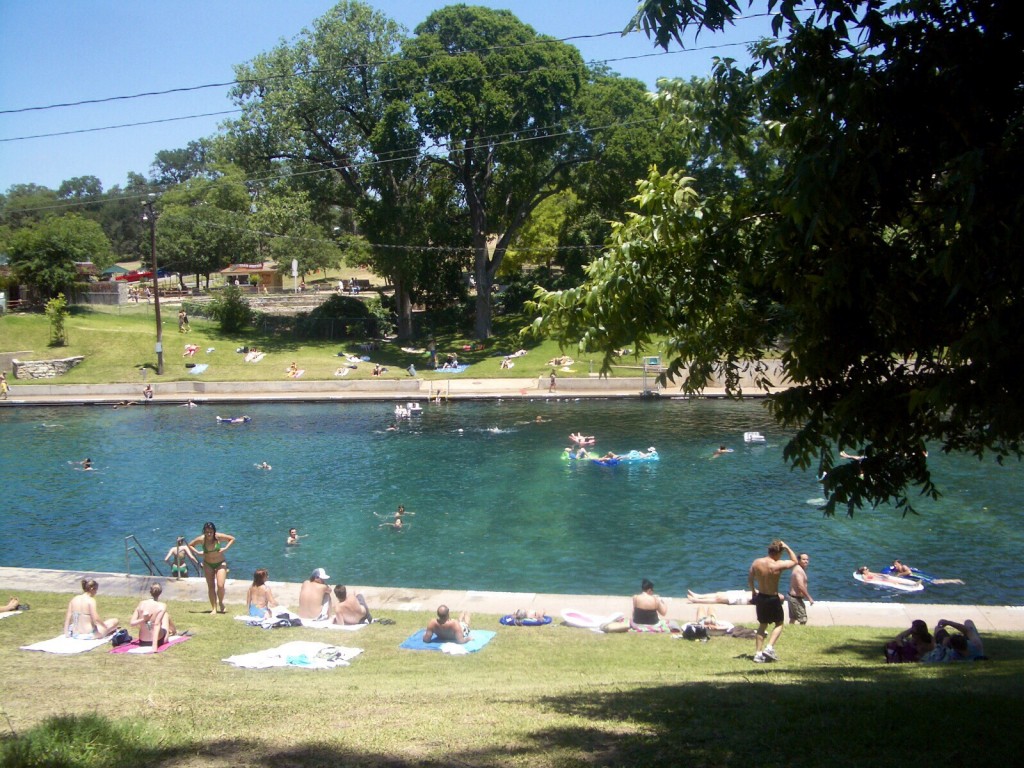 cooling off in austin's barton springs