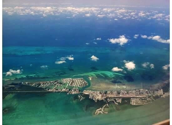 view of key west from the (short) flight from miami