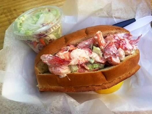 the famous lobster roll from dj's clam shack