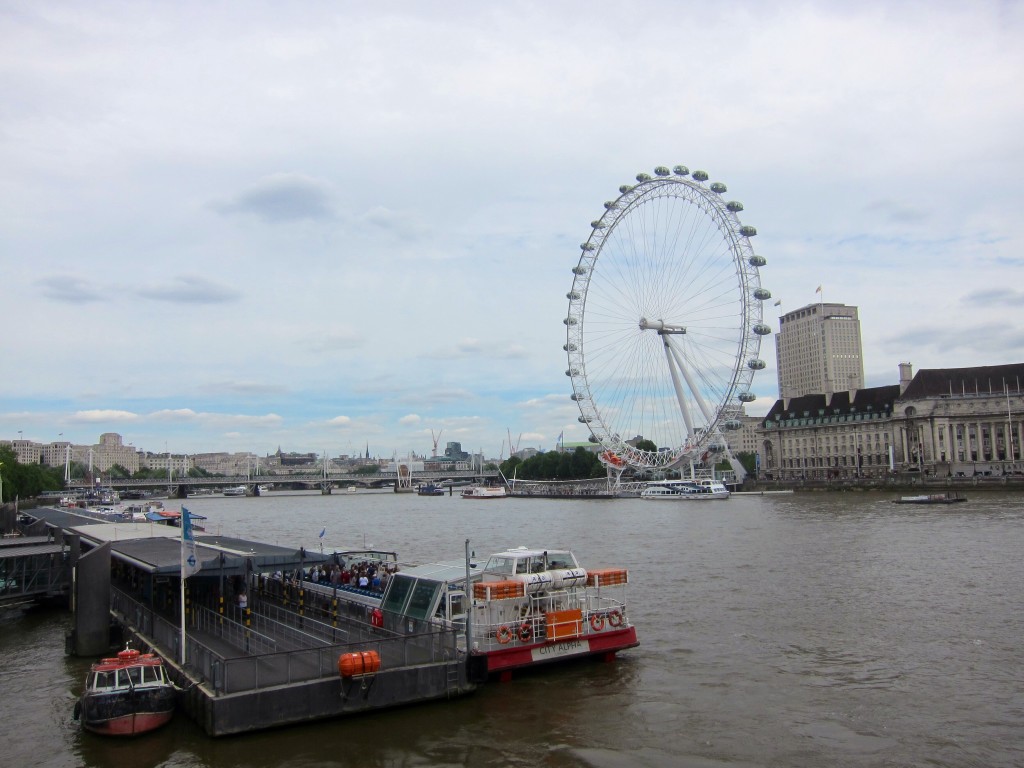 a quick walk across the westminster bridge gives you views of the london eye, the river thames, and the london aquarium.