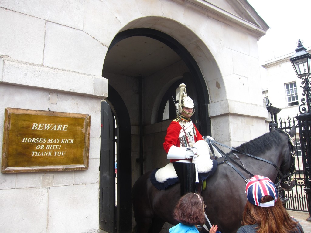 beware of the kicking/biting horses on horseguards avenue!