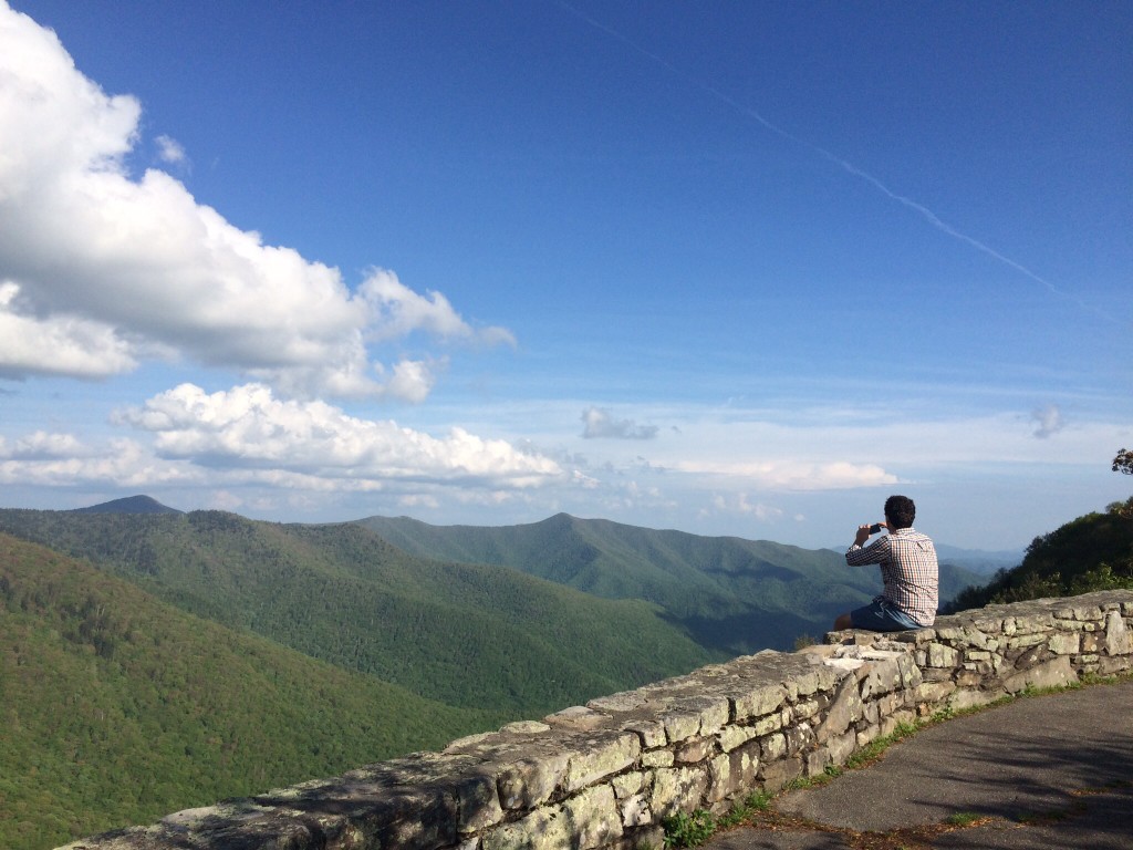 one of many stops for the breath-taking views along the blue ridge parkway.